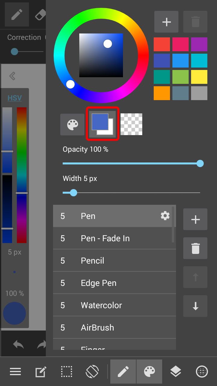 Selecting Colors Medibang Paint