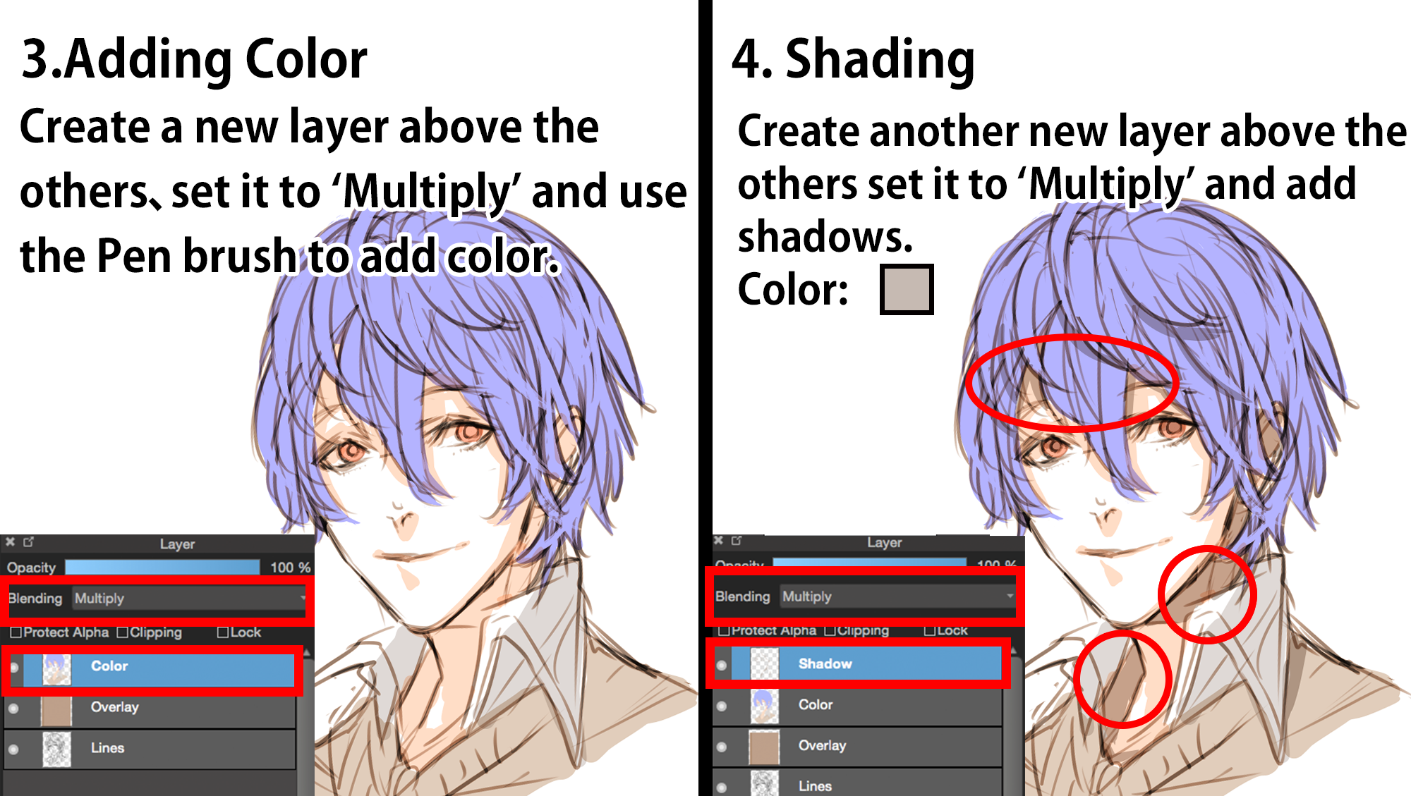 Anime Coloring Medibang Hair Shading Tutorial Medibang Paint By