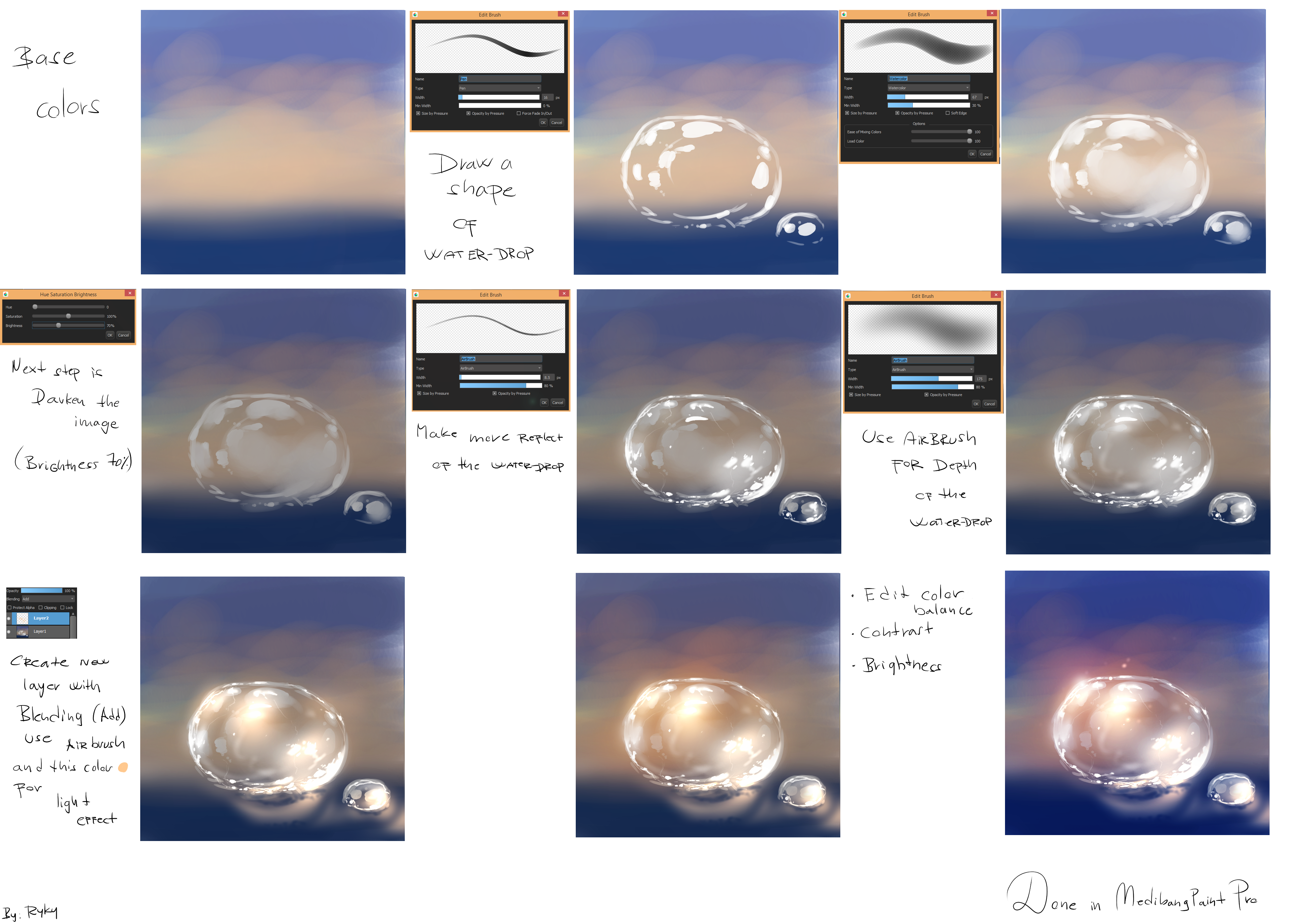 Ryky S Easy Water Drop Tutorial Medibang Paint