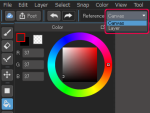 right click colordrop medibang