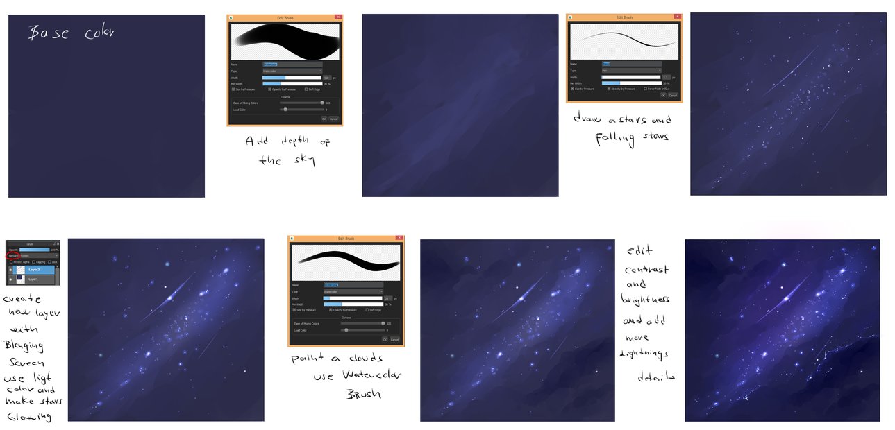 Ryky's Easy Night Sky Tutorial  MediBang Paint