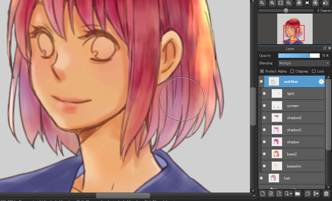 Color hair with the watercolor brush!  MediBang Paint - the free digital  painting and manga creation software