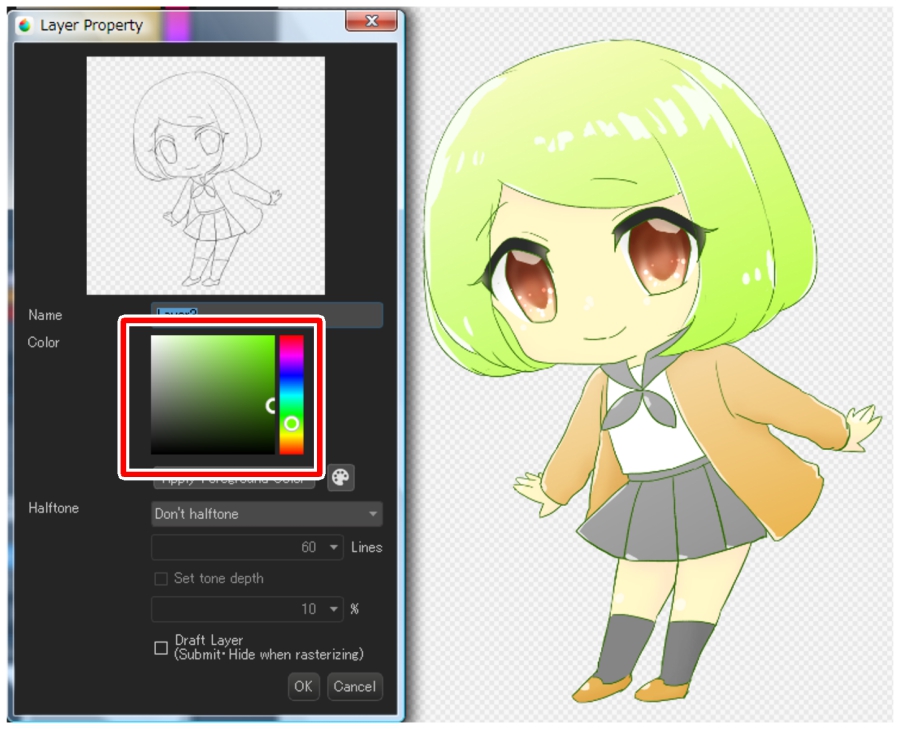 clip studio replace color