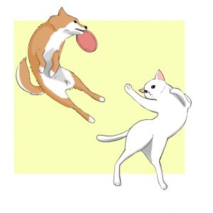 How to draw dogs and cats: How to draw dogs and cats in moving poses.
