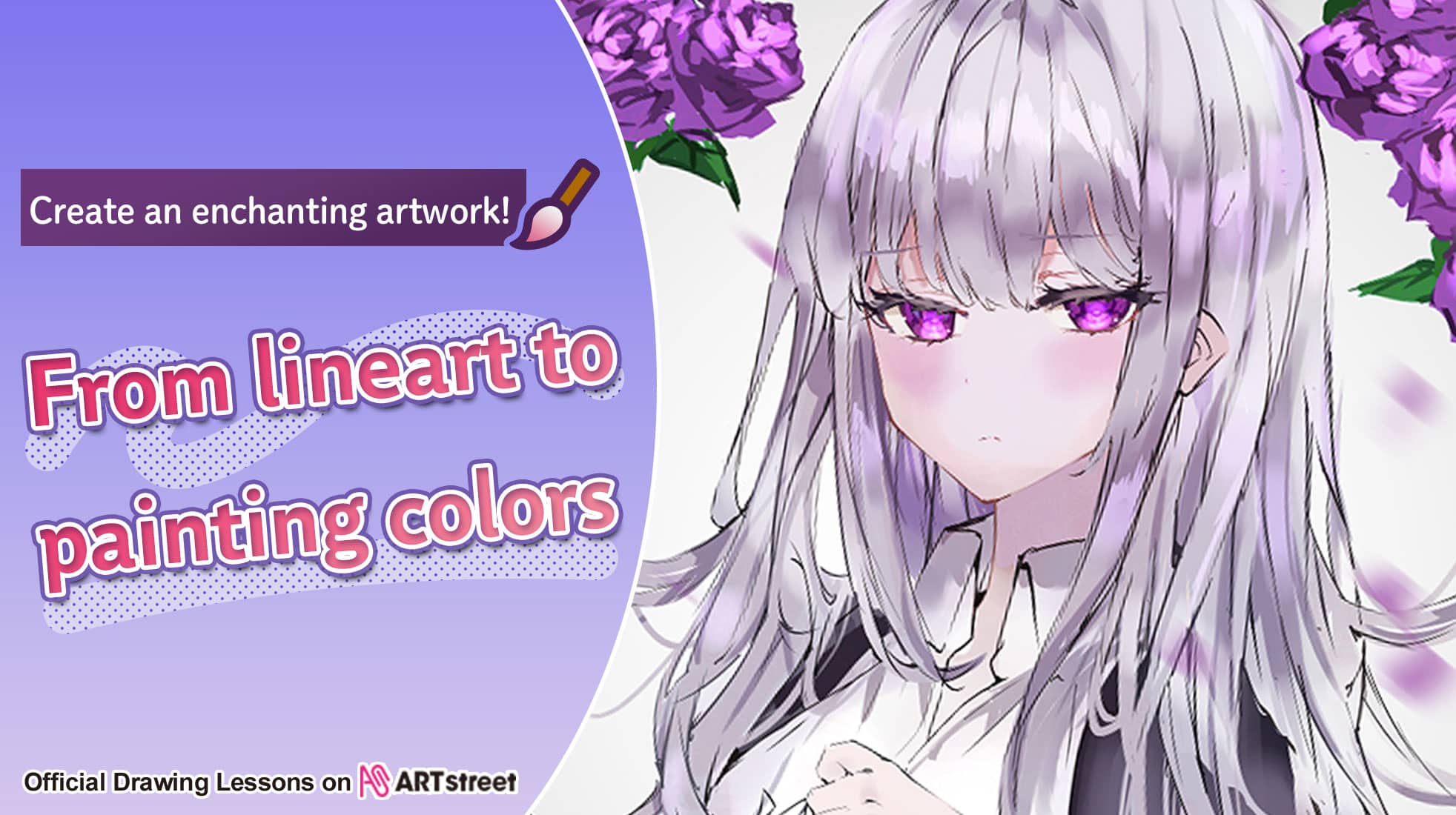 Create an enchanting artwork! From lineart to painting colors