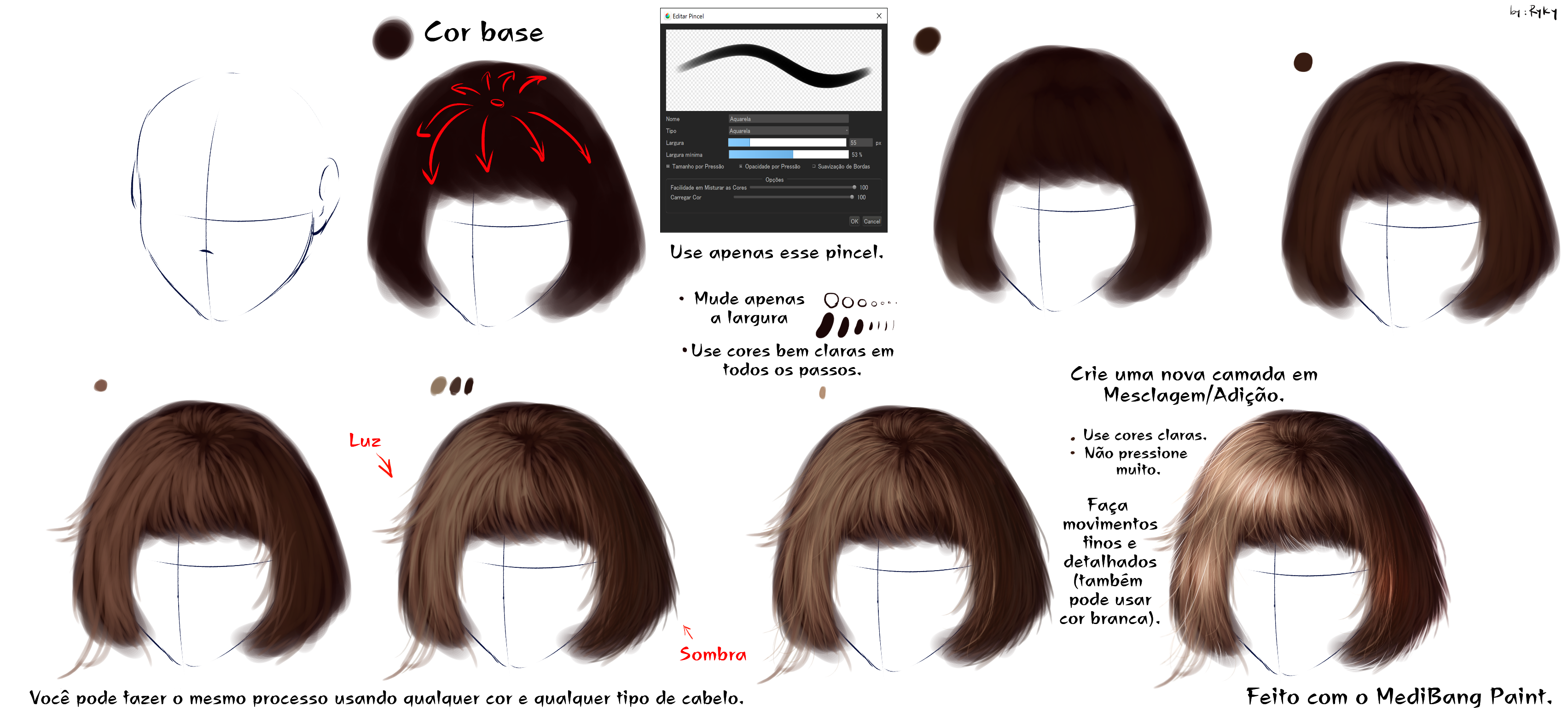 Como Desenhar e Pintar Cabelo