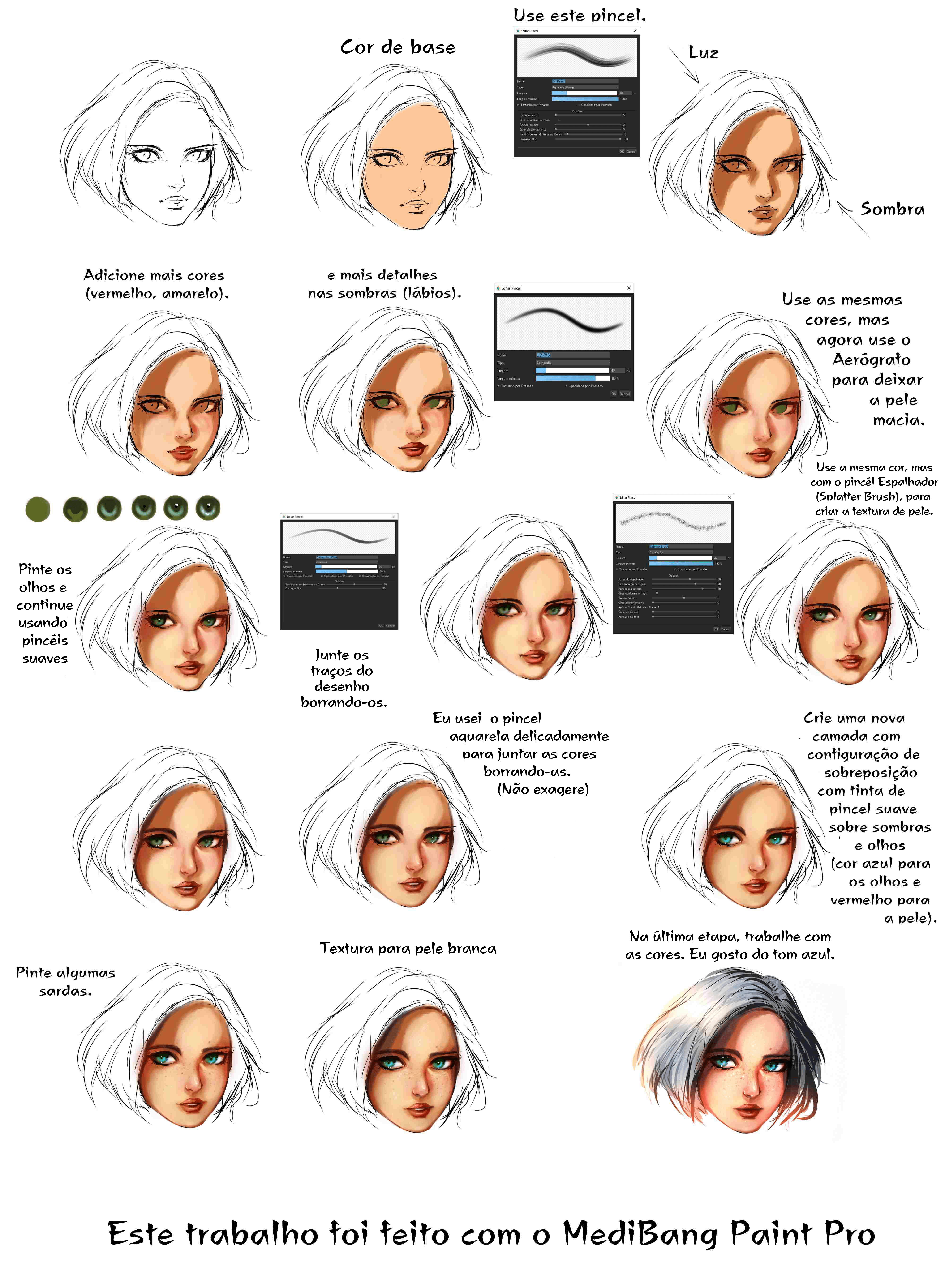 Como desenhar um rosto (Básico)  MediBang Paint - the free digital  painting and manga creation software
