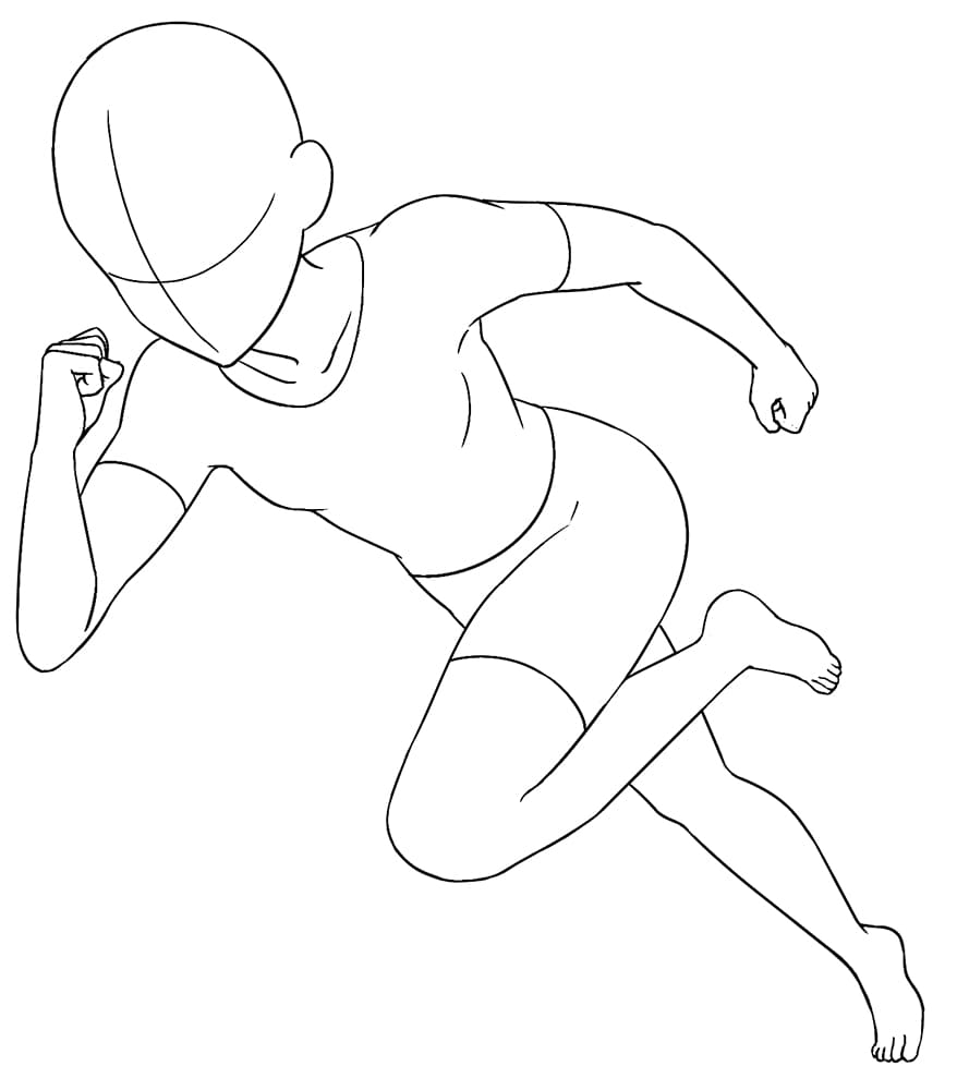 走っているキャラクター 斜め 01 Medibang Paint 無料のイラスト マンガ制作ツール