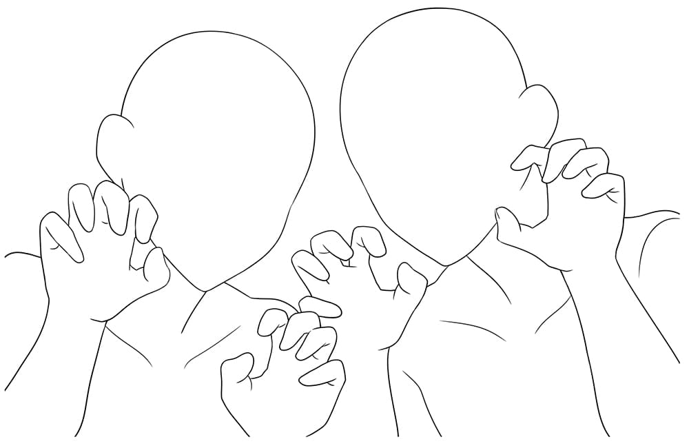 Chibi Couple Holding Hands Base  Anime Chibi Hand Drawing HD Png Download   Transparent Png Image  PNGitem