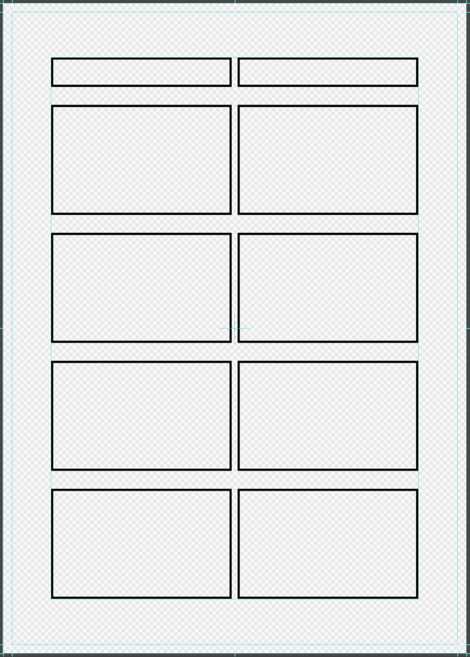 Panel divide for 4-frame cartoon