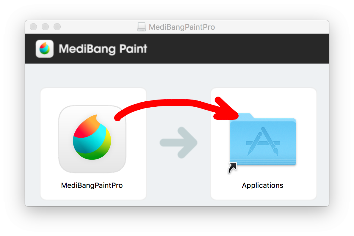 Drag and drop MediBangPaintPro icon onto Applications
