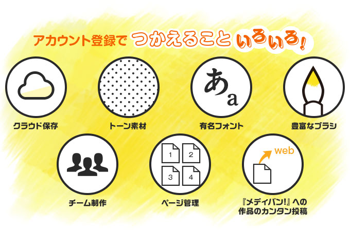 アカウント登録でつかえることいろいろ!