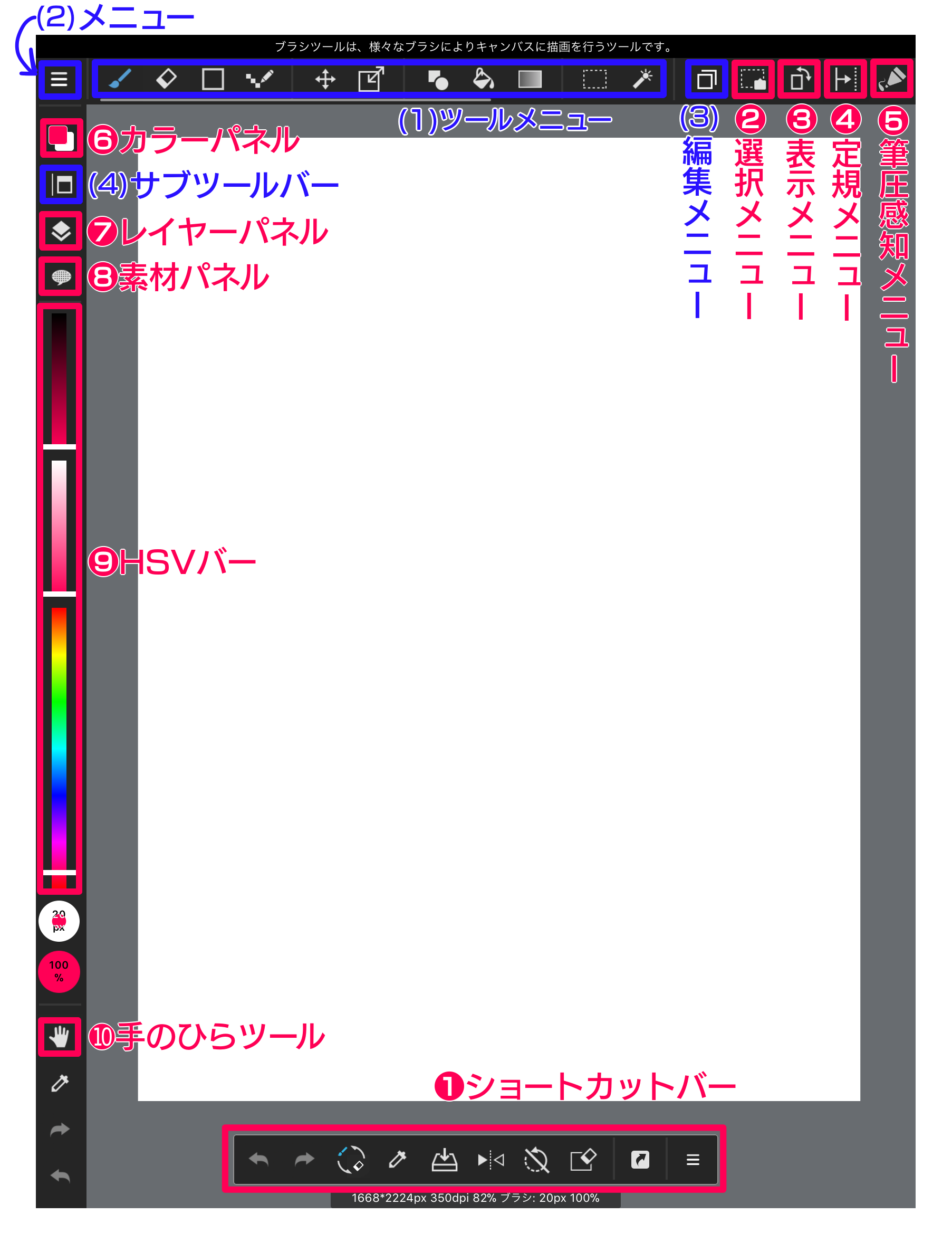 Ipad Iphone メディバンペイント の画面の見方 メディバンペイント Medibang Paint