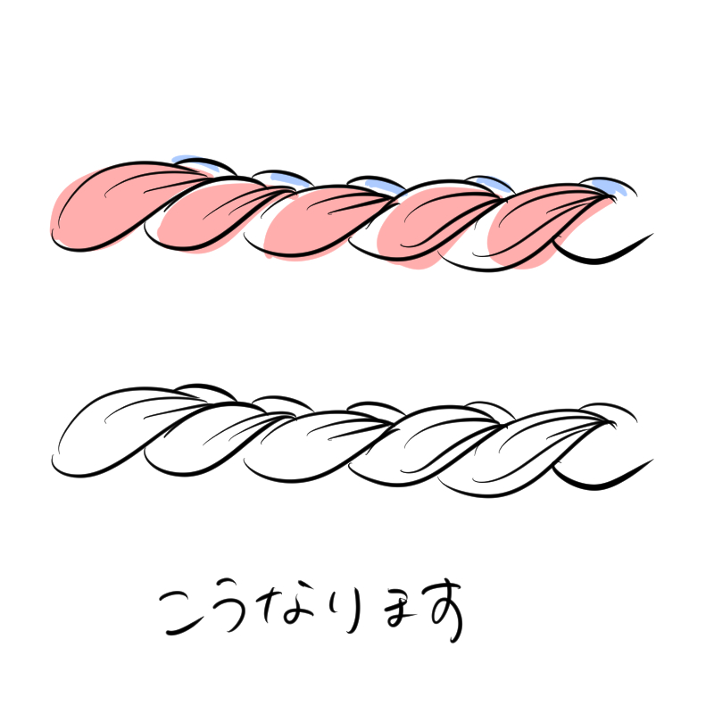 三つ編みの描き方 メディバンペイント Medibang Paint