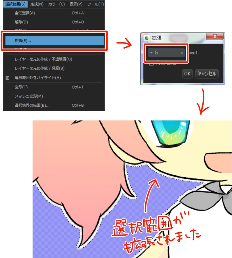 選択範囲の拡張を使って簡単にふちどりをする方法 メディバンペイント Medibang Paint