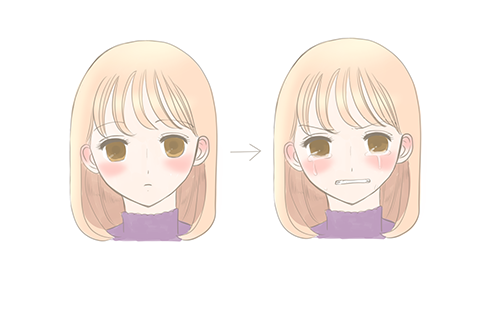Expressão de mangá. expressões faciais de garota anime. olhos