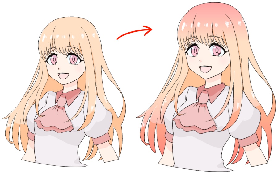 One point technique you can use to finish off your hair with the gradient  tool | MediBang Paint - the free digital painting and manga creation  software