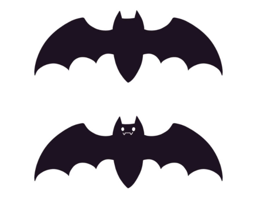 Imagen de la silueta de un murciélago dibujado