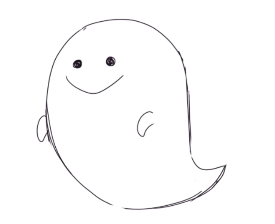 Boceto de un fantasma para Halloween 