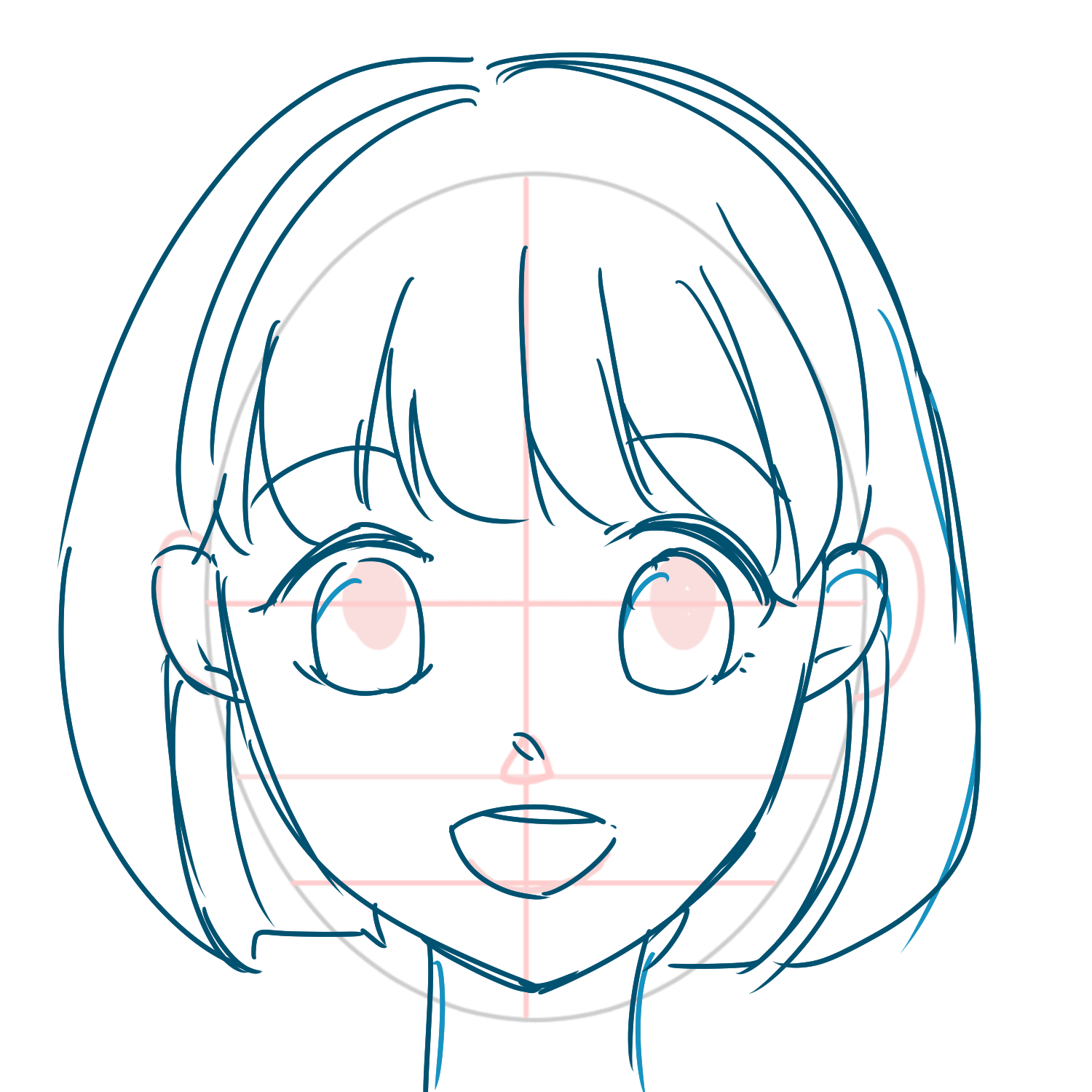 The rule of drawing Anime cute head After reading the article you will  learn to draw a cute head