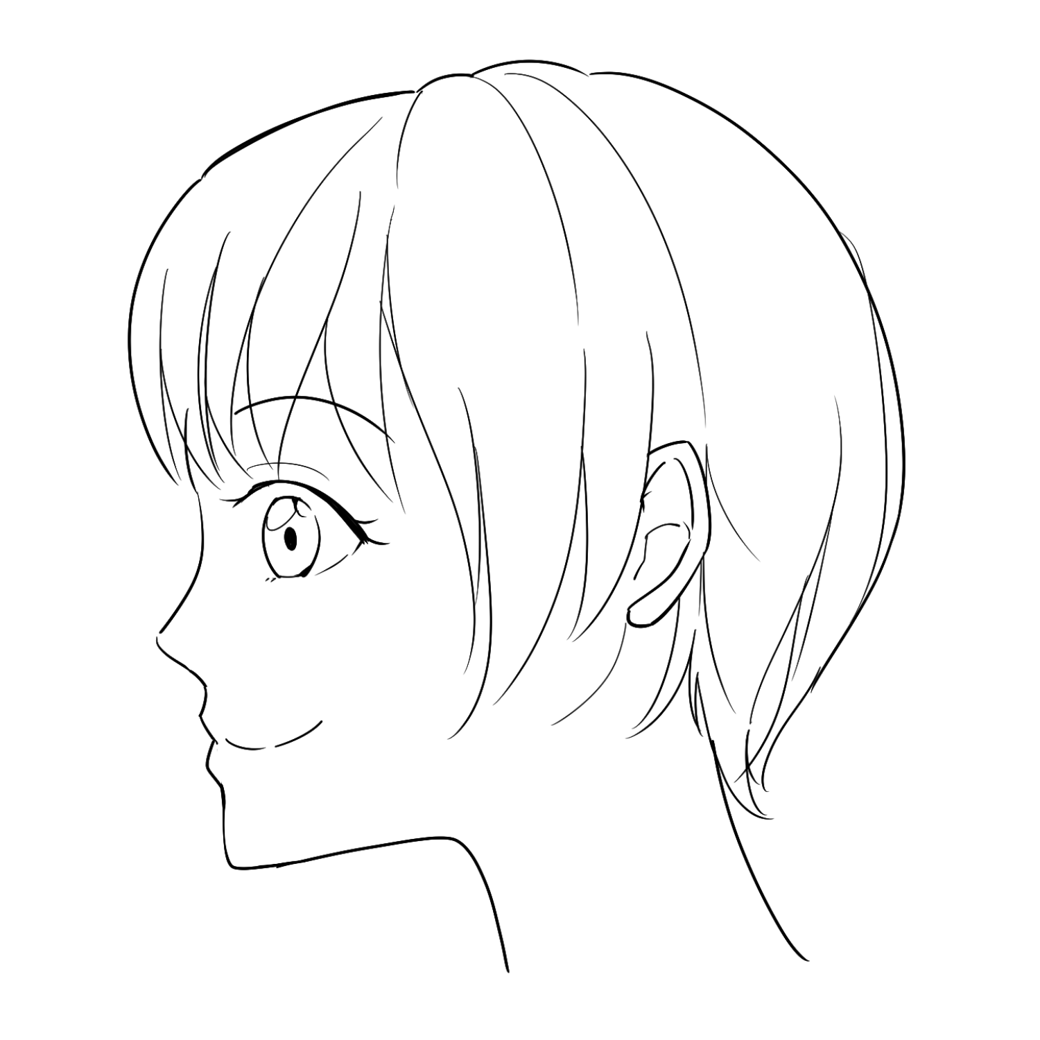 How to Draw a Manga Girl with Long Hair Side View  StepbyStep  Pictures  How 2 Draw Manga