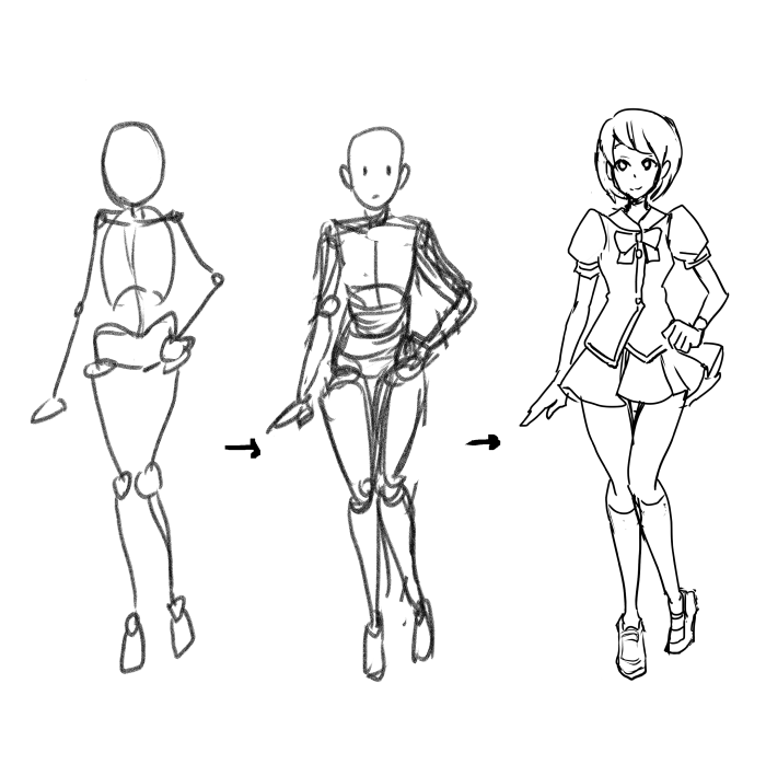 For Beginner】How to Draw a Rough Sketch Body  MediBang Paint - the free  digital painting and manga creation software