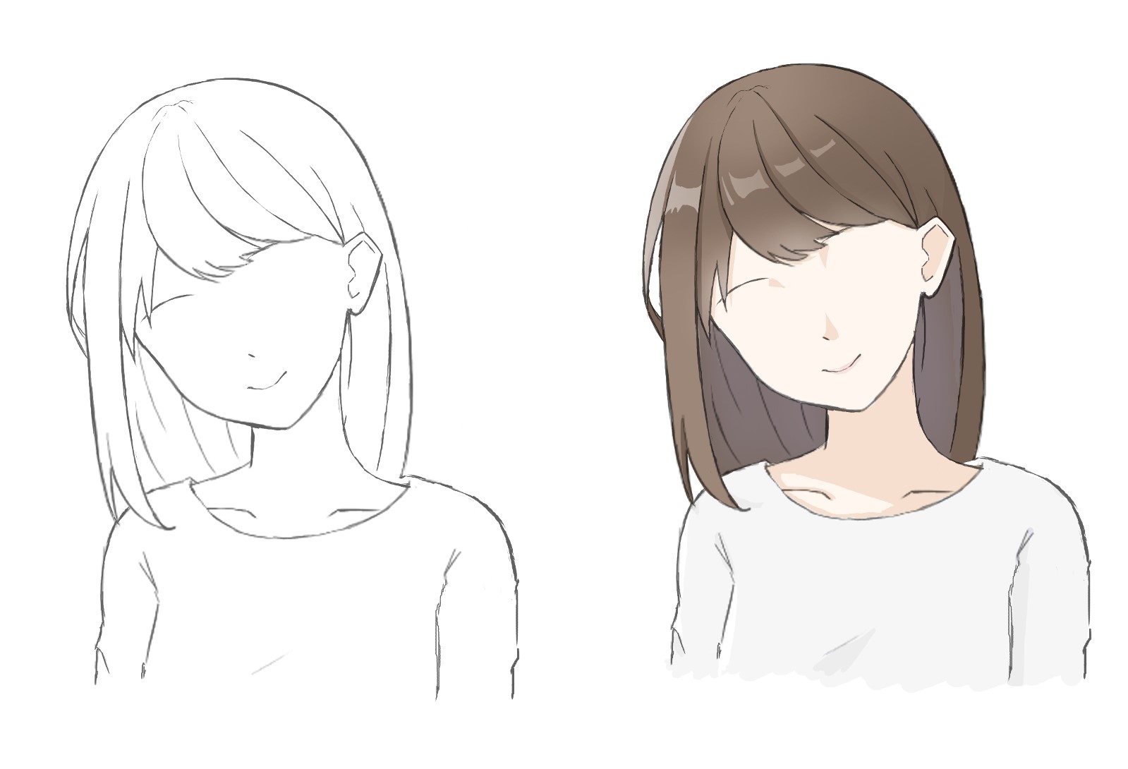 How to Draw Anime Hair  [Part 2] Rendering + Color Selection 