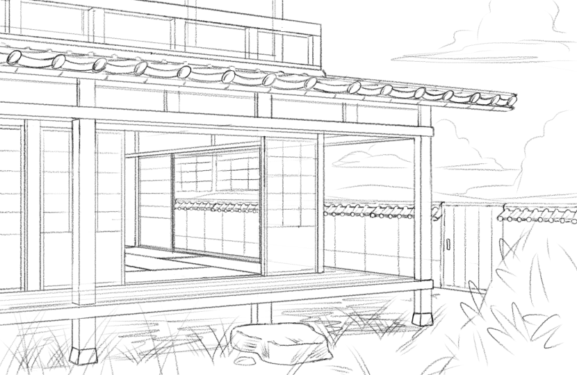 懐かしい景色 日本家屋をメイキング Medibang Paint 無料のイラスト マンガ制作ツール