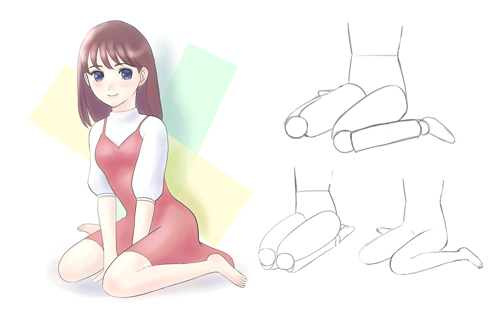 ペタン座り 女の子座り の描き方 Medibang Paint 無料のイラスト マンガ制作ツール