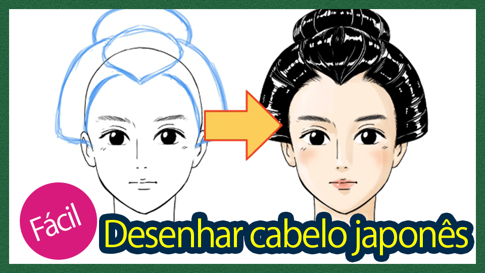 Como desenhar cabelo feminino Mangá - 4 tipos