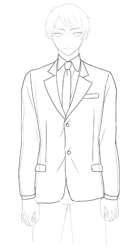 how to draw anime clothes male