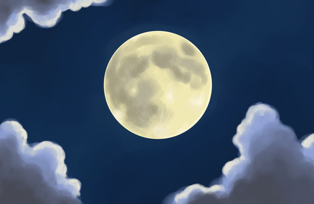 dibujo facil de luna llena