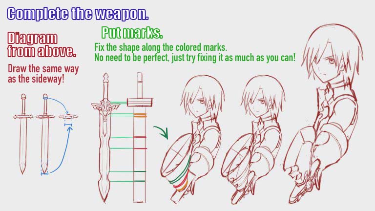 Para iniciantes】Poses com armas ～Parte 3～【Making】  MediBang Paint - the  free digital painting and manga creation software