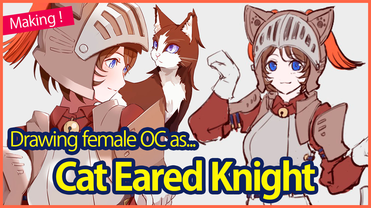 Making】Drawing a Cat Eared Female Knight !  MediBang Paint - the free  digital painting and manga creation software