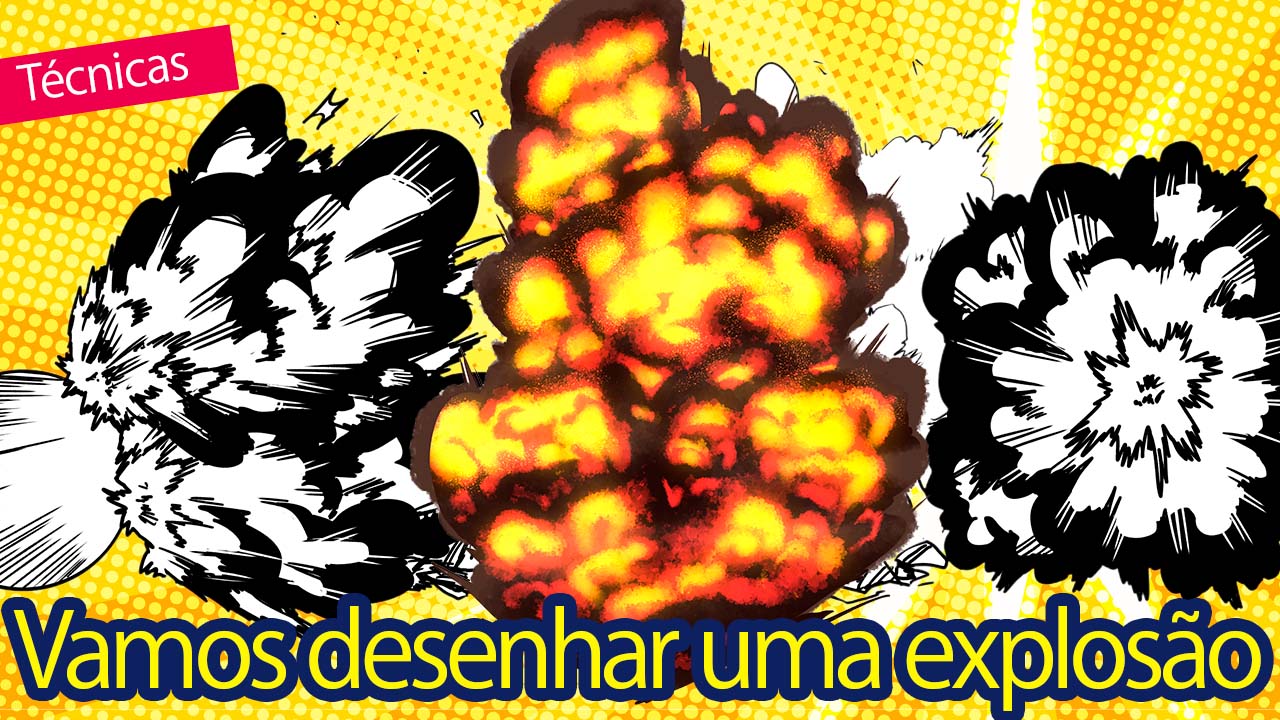 Como desenhar explosões, fumaça e fogo passo a passo