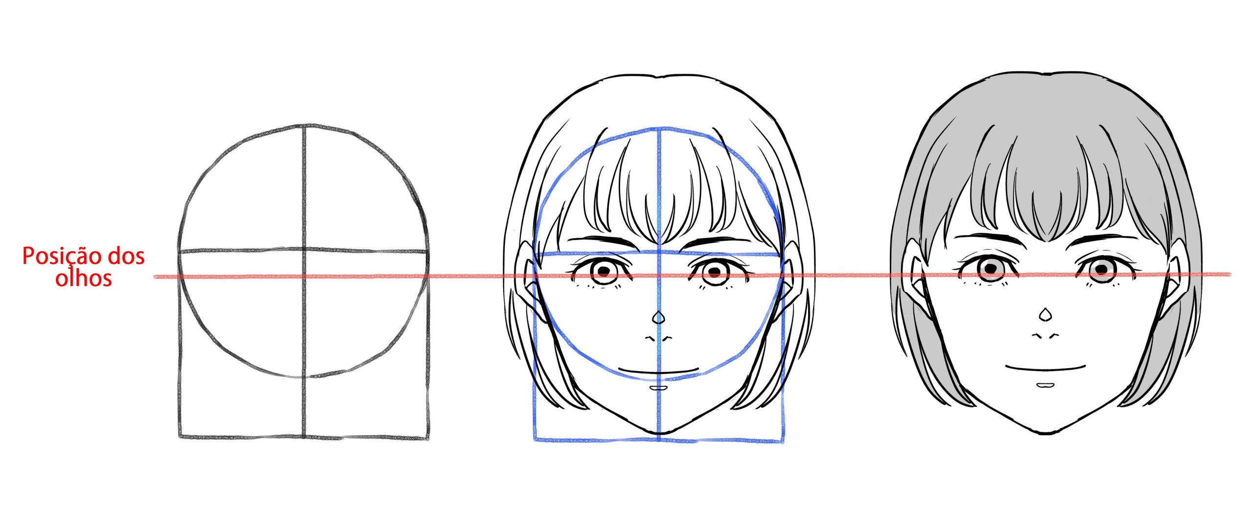 Como Desenhar Anime: Cabeça em QUALQUER Ângulo! 