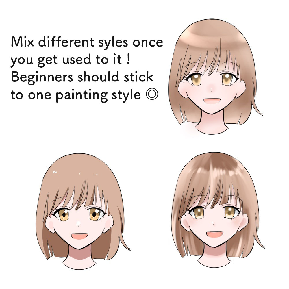 For Beginners] How to paint your character's hair easily!  MediBang Paint  - the free digital painting and manga creation software