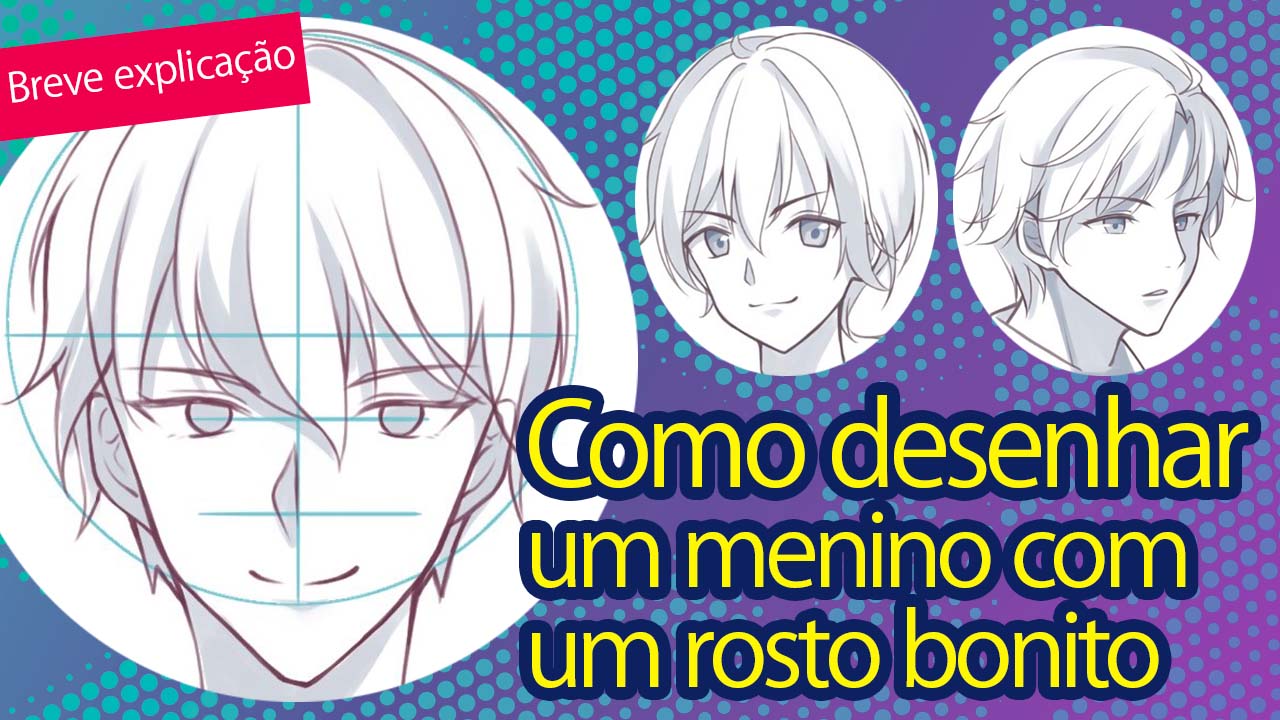 Como Desenhar Rosto de Anime Masculino De Frente Passo a Passo