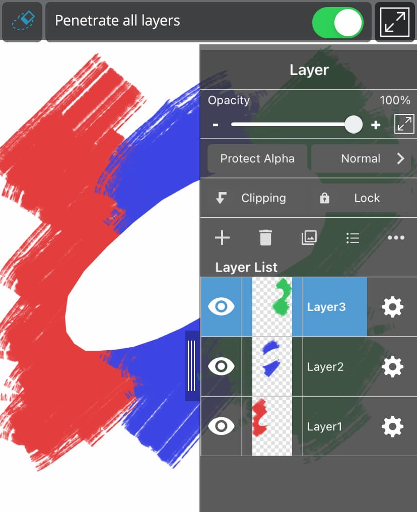 [iPhone] How to Use the Eraser(Lasso) Tool - Penetrate all layers