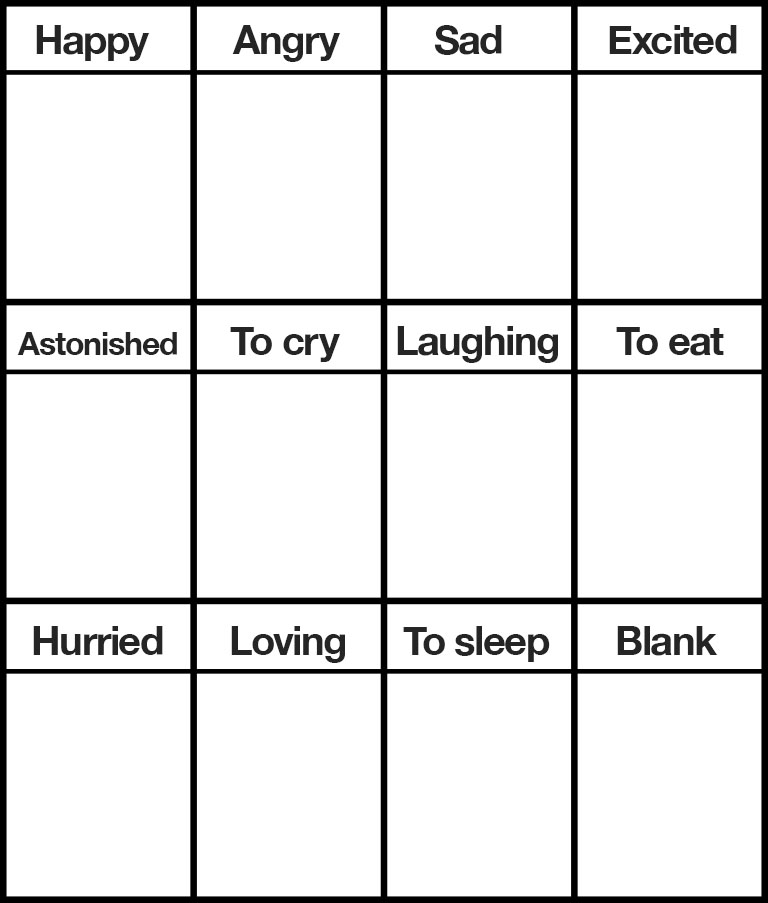 facial expressions chart drawing