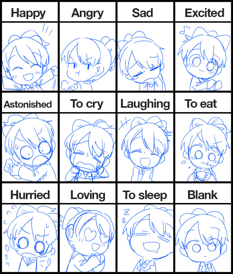 How To Draw Anime Face Expressions Angry Happy  More