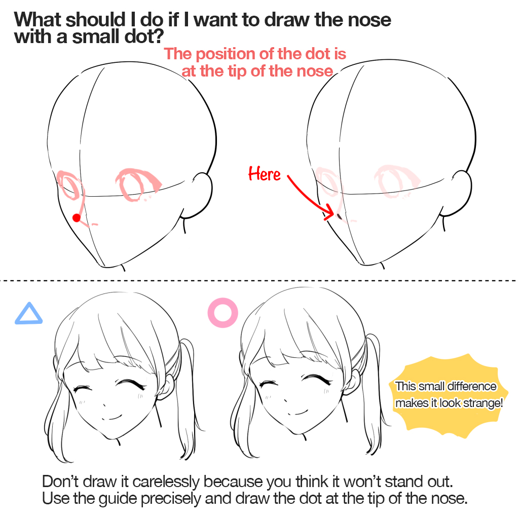 Different kinds of anime nose by Azrael Santi | Anime nose, Nose drawing,  Drawing techniques