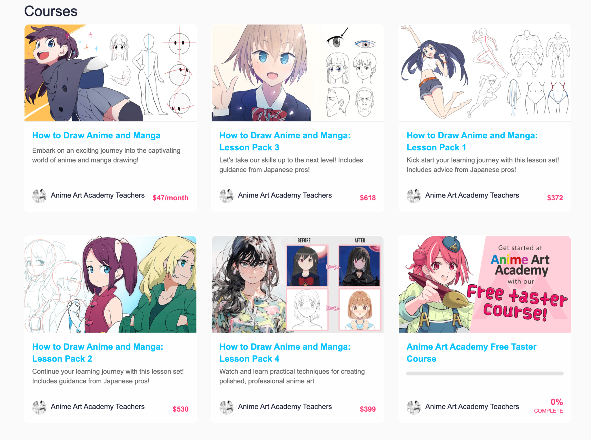 Learn techniques from popular Japanese creators at Anime Art Academy